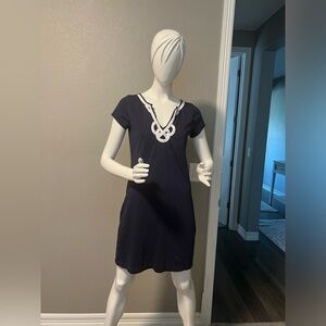 Lilly Pulitzer Womens Brewster Short Sleeve T-Shirt Dress In True Navy sz M